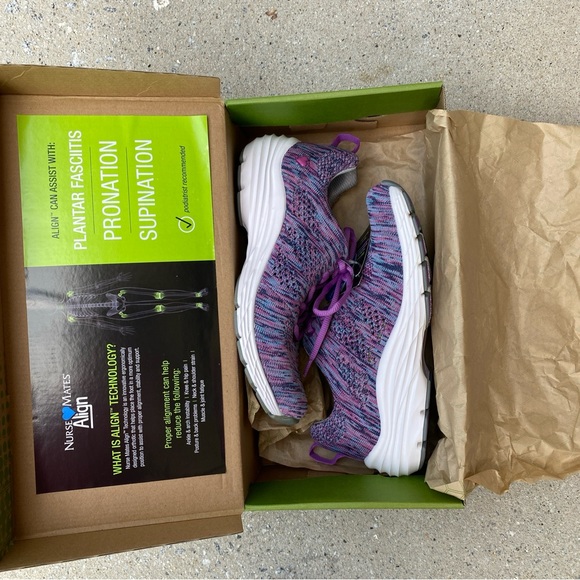 NEW Nurse Mates Tabor Purple Woven Women 6M Slip Resistant Align Tennis shoes - Picture 6 of 9
